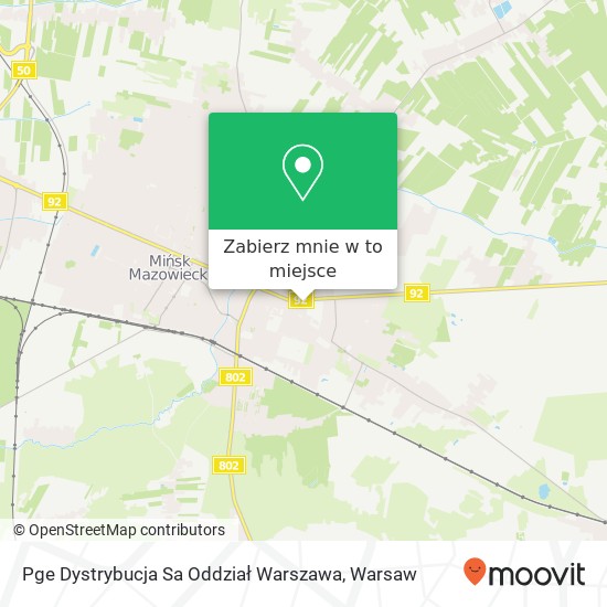 Mapa Pge Dystrybucja Sa Oddział Warszawa