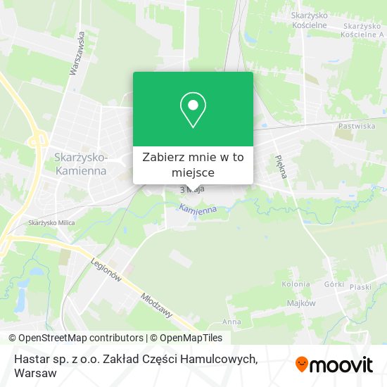 Mapa Hastar sp. z o.o. Zakład Części Hamulcowych