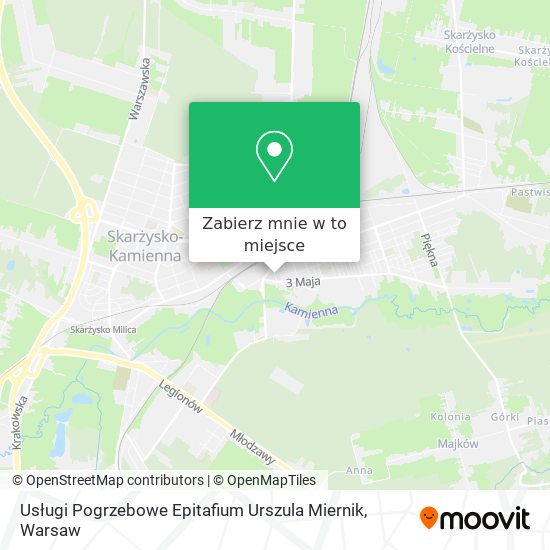 Mapa Usługi Pogrzebowe Epitafium Urszula Miernik