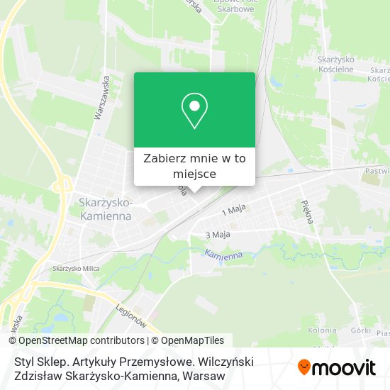 Mapa Styl Sklep. Artykuły Przemysłowe. Wilczyński Zdzisław Skarżysko-Kamienna