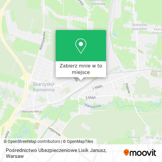 Mapa Pośrednictwo Ubezpieczeniowe Lisik Janusz