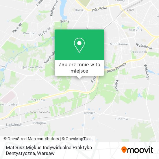 Mapa Mateusz Miękus Indywidualna Praktyka Dentystyczna
