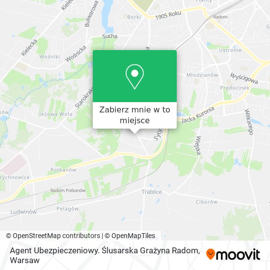 Mapa Agent Ubezpieczeniowy. Ślusarska Grażyna Radom