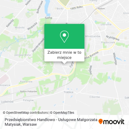 Mapa Przedsiębiorstwo Handlowo - Usługowe Małgorzata Matysiak