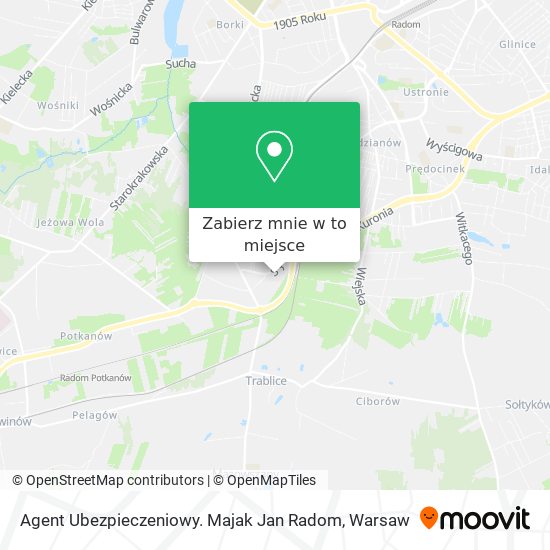 Mapa Agent Ubezpieczeniowy. Majak Jan Radom