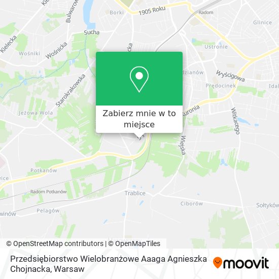 Mapa Przedsiębiorstwo Wielobranżowe Aaaga Agnieszka Chojnacka