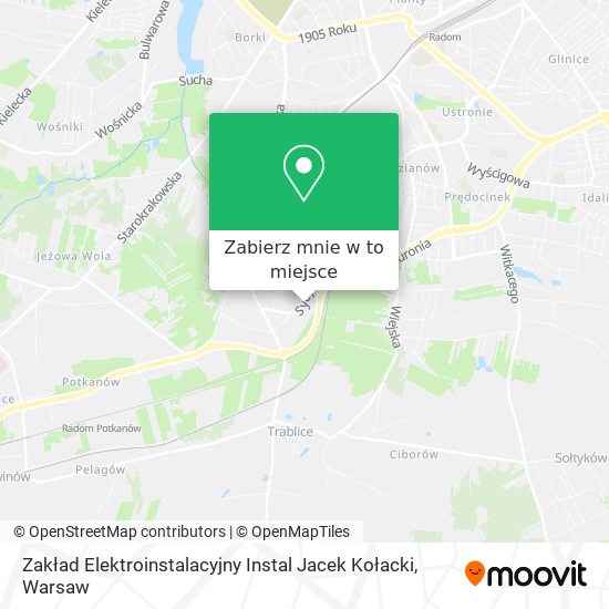 Mapa Zakład Elektroinstalacyjny Instal Jacek Kołacki