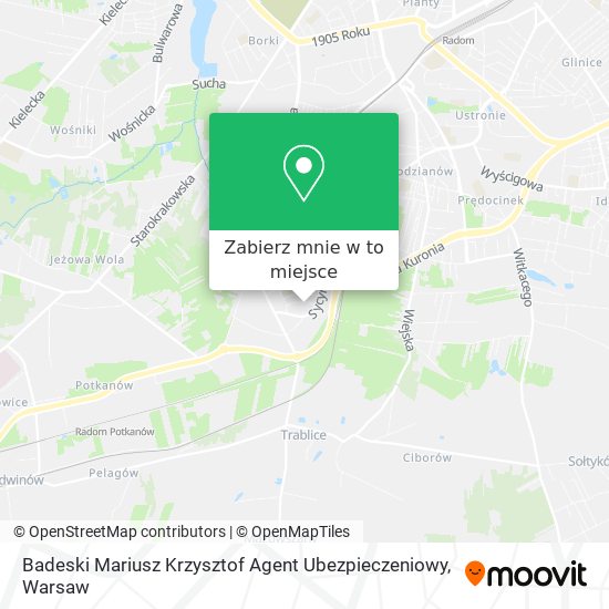 Mapa Badeski Mariusz Krzysztof Agent Ubezpieczeniowy