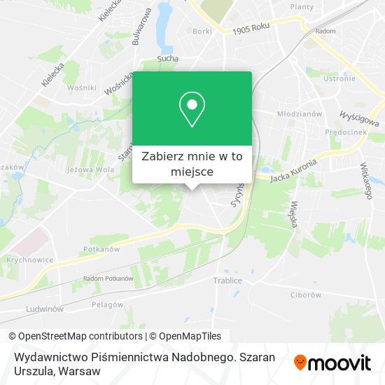 Mapa Wydawnictwo Piśmiennictwa Nadobnego. Szaran Urszula