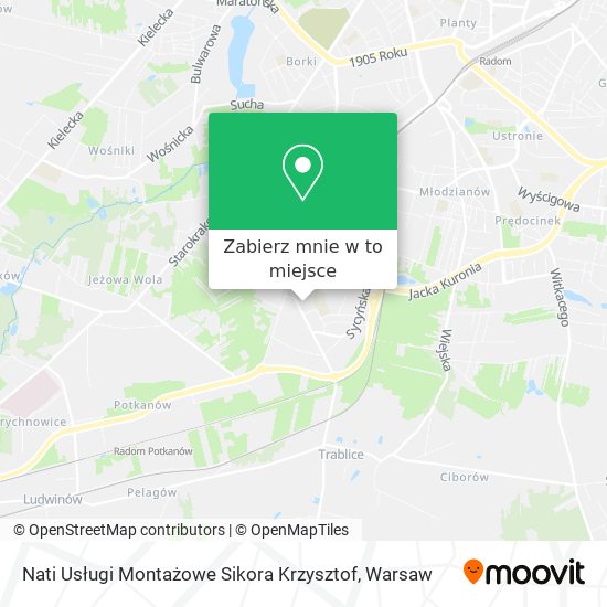 Mapa Nati Usługi Montażowe Sikora Krzysztof