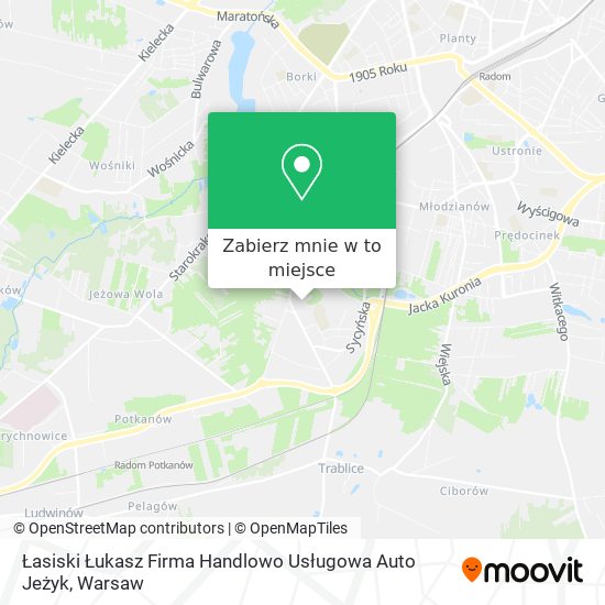 Mapa Łasiski Łukasz Firma Handlowo Usługowa Auto Jeżyk