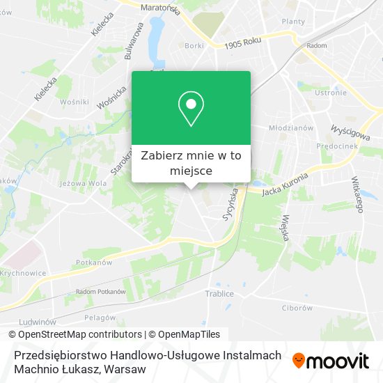 Mapa Przedsiębiorstwo Handlowo-Usługowe Instalmach Machnio Łukasz