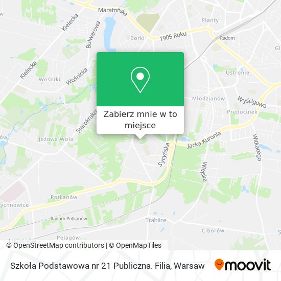 Mapa Szkoła Podstawowa nr 21 Publiczna. Filia