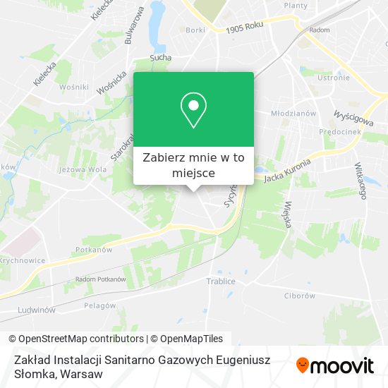 Mapa Zakład Instalacji Sanitarno Gazowych Eugeniusz Słomka