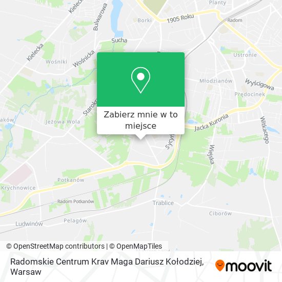 Mapa Radomskie Centrum Krav Maga Dariusz Kołodziej