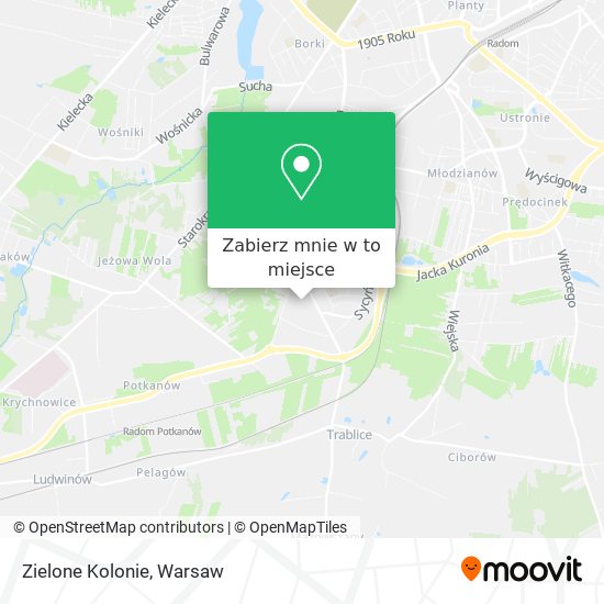 Mapa Zielone Kolonie