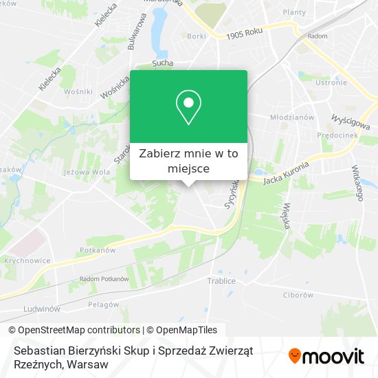 Mapa Sebastian Bierzyński Skup i Sprzedaż Zwierząt Rzeźnych