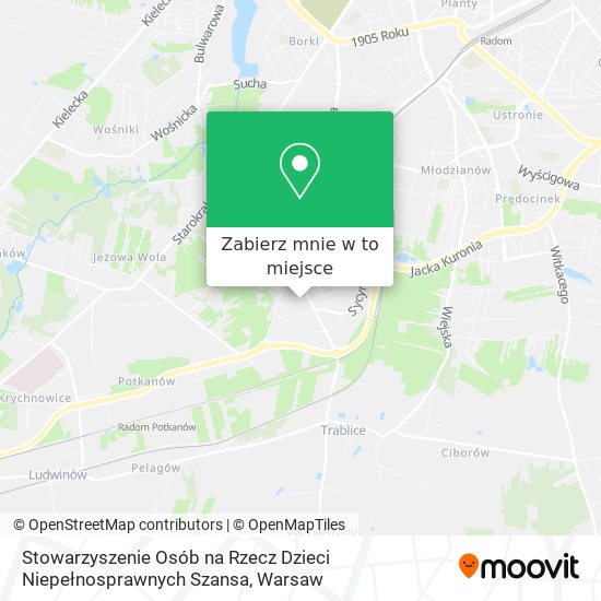 Mapa Stowarzyszenie Osób na Rzecz Dzieci Niepełnosprawnych Szansa