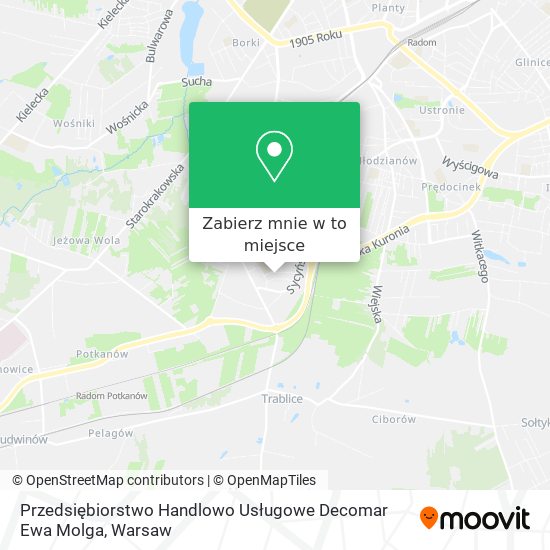 Mapa Przedsiębiorstwo Handlowo Usługowe Decomar Ewa Molga