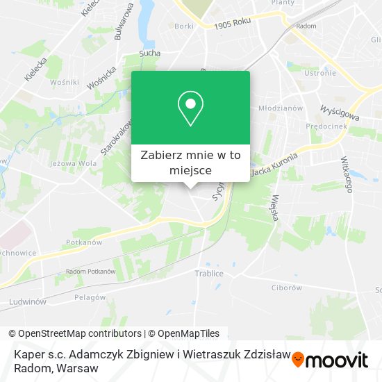 Mapa Kaper s.c. Adamczyk Zbigniew i Wietraszuk Zdzisław Radom