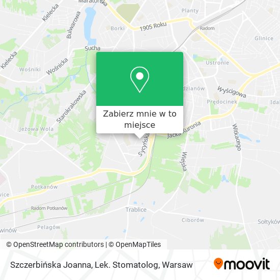 Mapa Szczerbińska Joanna, Lek. Stomatolog