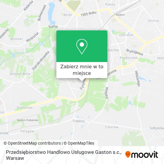 Mapa Przedsiębiorstwo Handlowo Usługowe Gaston s.c.