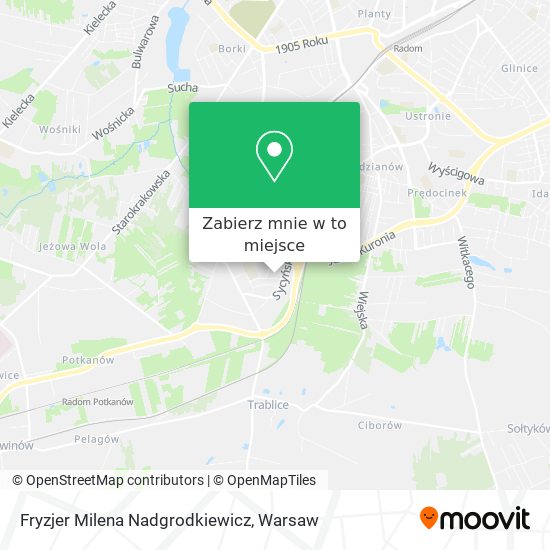 Mapa Fryzjer Milena Nadgrodkiewicz