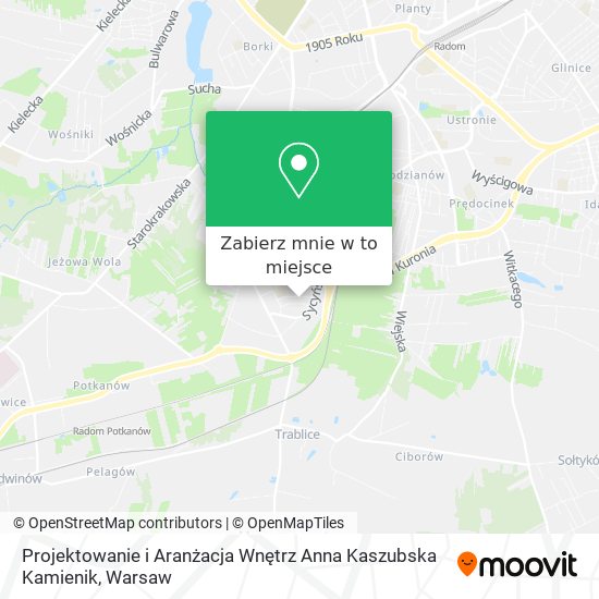 Mapa Projektowanie i Aranżacja Wnętrz Anna Kaszubska Kamienik