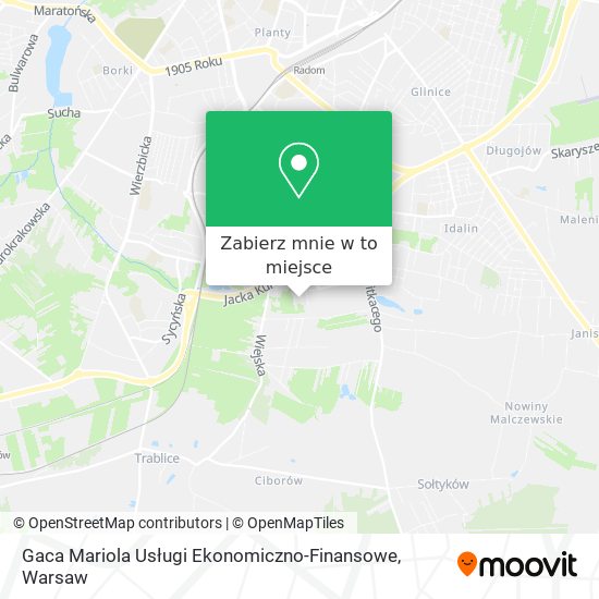 Mapa Gaca Mariola Usługi Ekonomiczno-Finansowe