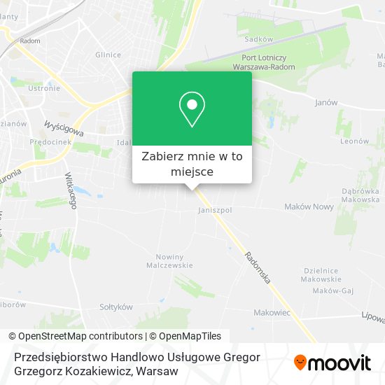 Mapa Przedsiębiorstwo Handlowo Usługowe Gregor Grzegorz Kozakiewicz