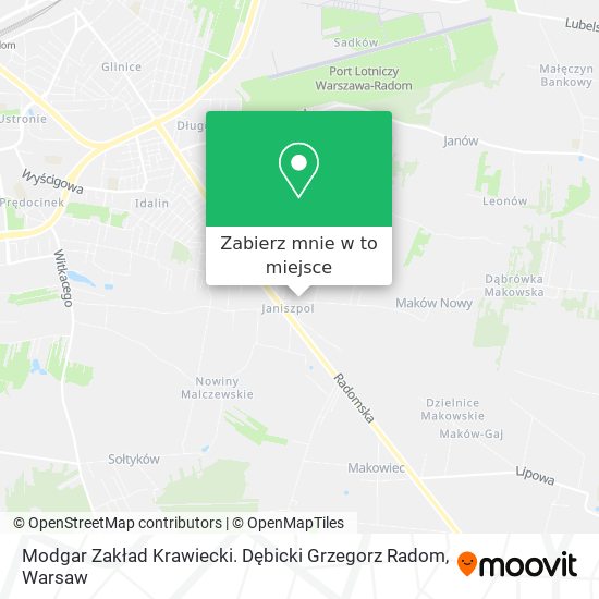 Mapa Modgar Zakład Krawiecki. Dębicki Grzegorz Radom