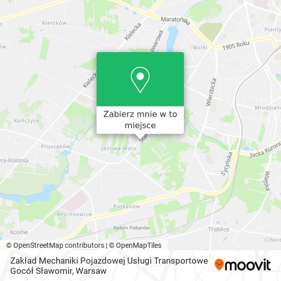 Mapa Zakład Mechaniki Pojazdowej Usługi Transportowe Gocół Sławomir