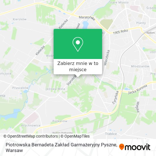 Mapa Piotrowska Bernadeta Zakład Garmażeryjny Pyszne