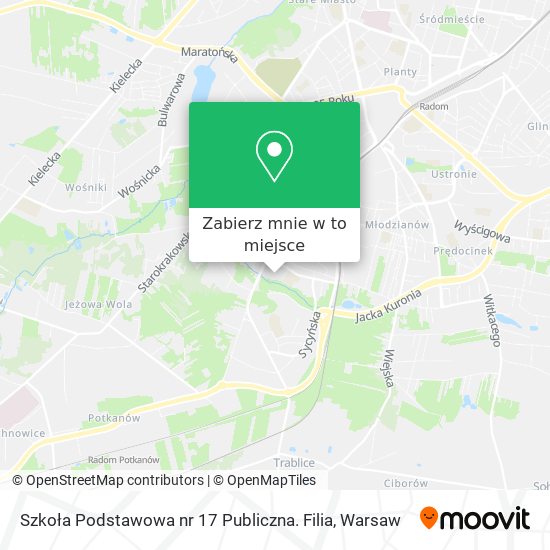 Mapa Szkoła Podstawowa nr 17 Publiczna. Filia