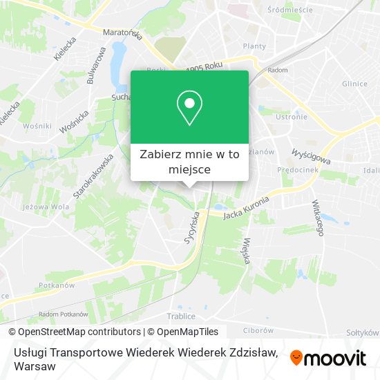 Mapa Usługi Transportowe Wiederek Wiederek Zdzisław