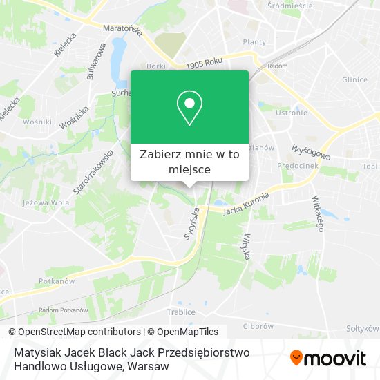 Mapa Matysiak Jacek Black Jack Przedsiębiorstwo Handlowo Usługowe