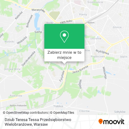 Mapa Dziub Teresa Tessa Przedsiębiorstwo Wielobranżowe