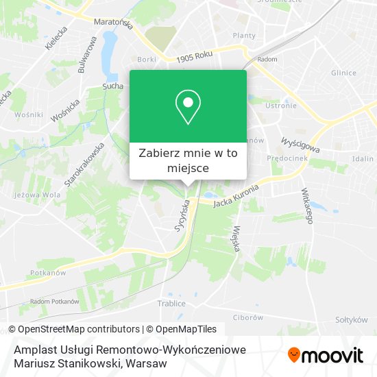 Mapa Amplast Usługi Remontowo-Wykończeniowe Mariusz Stanikowski