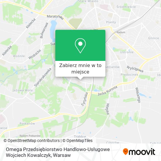 Mapa Omega Przedsiębiorstwo Handlowo-Usługowe Wojciech Kowalczyk