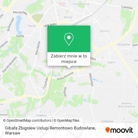 Mapa Gibała Zbigniew Usługi Remontowo Budowlane