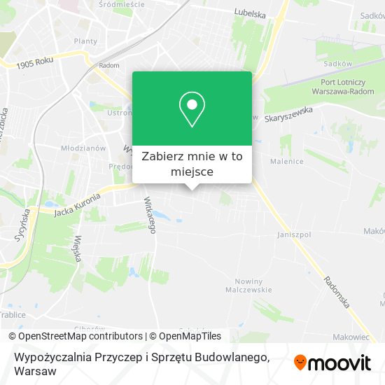 Mapa Wypożyczalnia Przyczep i Sprzętu Budowlanego