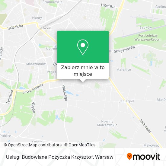 Mapa Usługi Budowlane Pożyczka Krzysztof