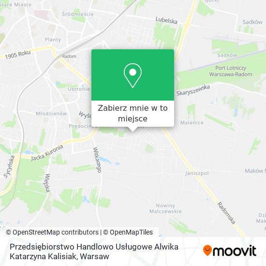 Mapa Przedsiębiorstwo Handlowo Usługowe Alwika Katarzyna Kalisiak