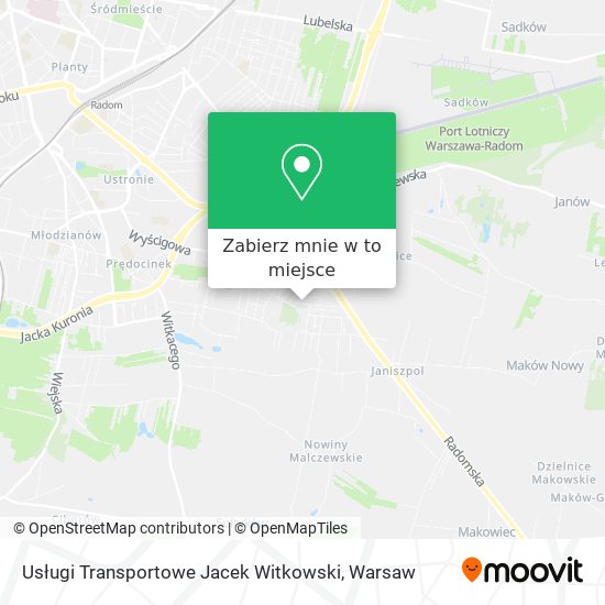 Mapa Usługi Transportowe Jacek Witkowski