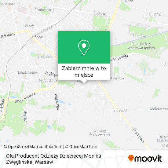 Mapa Ola Producent Odzieży Dziecięcej Monika Zwęglińska