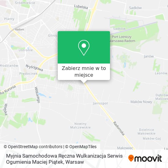 Mapa Myjnia Samochodowa Ręczna Wulkanizacja Serwis Ogumienia Maciej Piątek