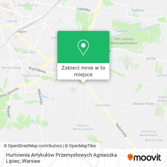 Mapa Hurtownia Artykułów Przemysłowych Agnieszka Lipiec