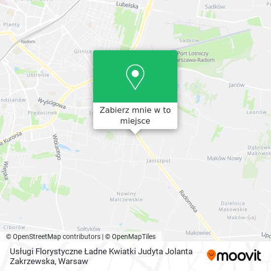 Mapa Usługi Florystyczne Ładne Kwiatki Judyta Jolanta Zakrzewska