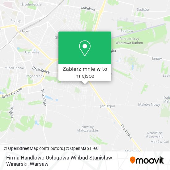 Mapa Firma Handlowo Usługowa Winbud Stanisław Winiarski