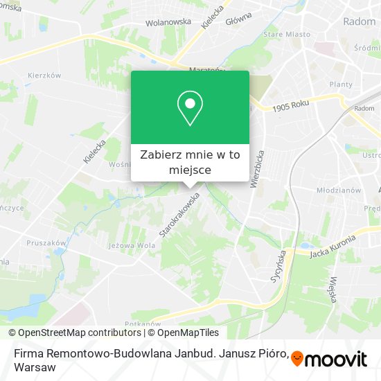 Mapa Firma Remontowo-Budowlana Janbud. Janusz Pióro